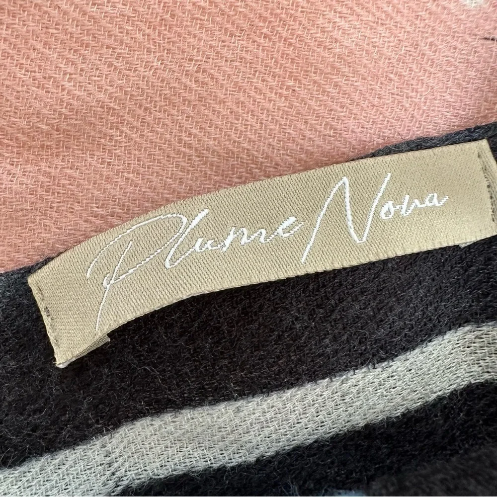 Plume Nova Hand Painted Elegant Black Scarf with Abstract Circle Pattern